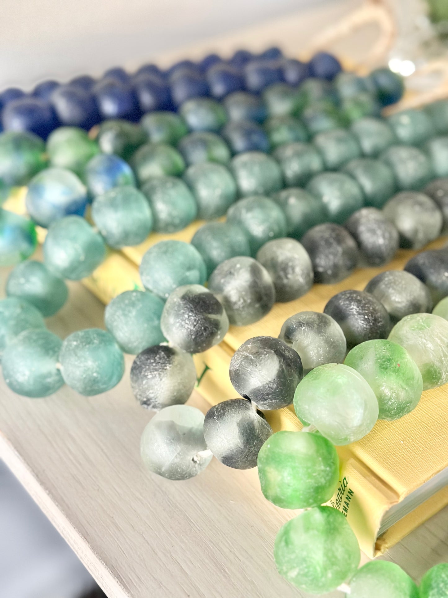 Blue and Green Sea Glass Beads