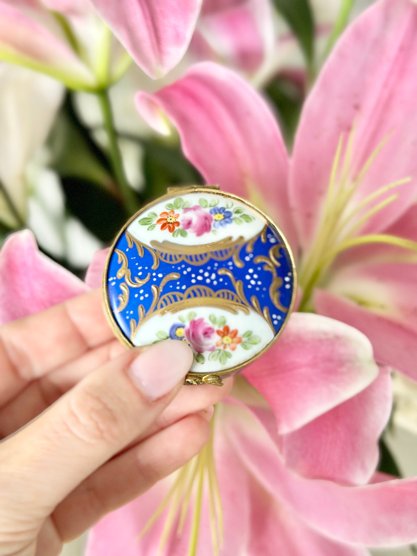 Limoges Round Trinket Box