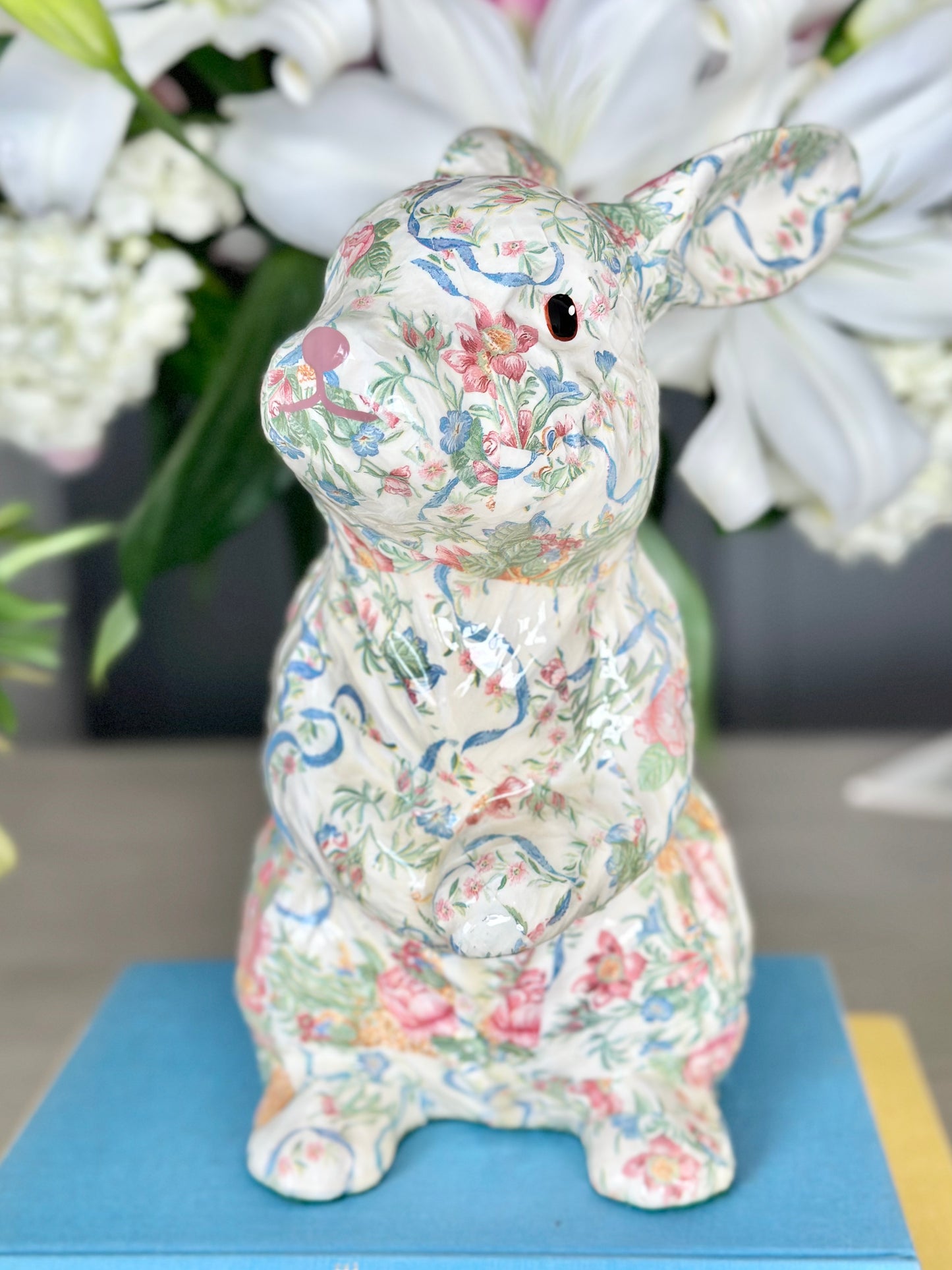 Ceramic Decoupaged Bunny