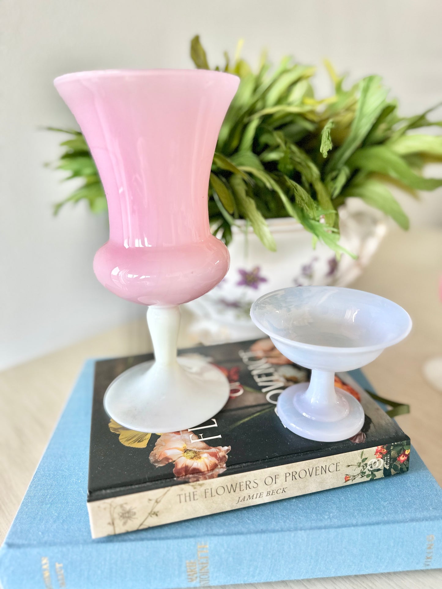 Pink and White Opaline Vase