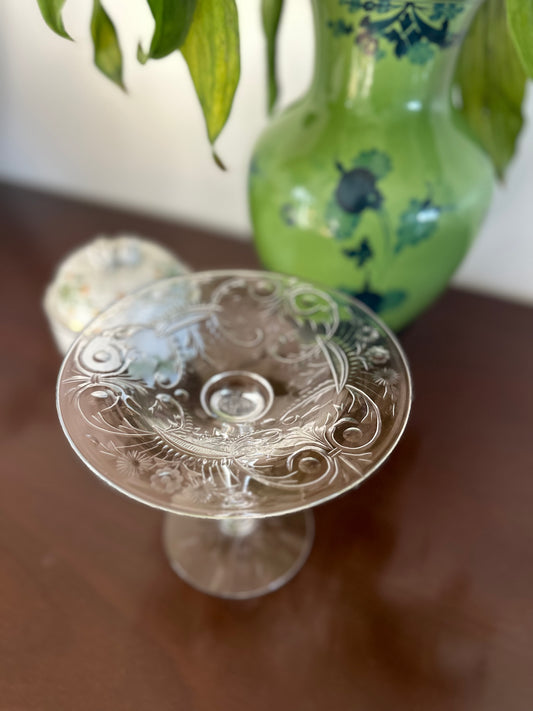 Etched Crystal Tazza