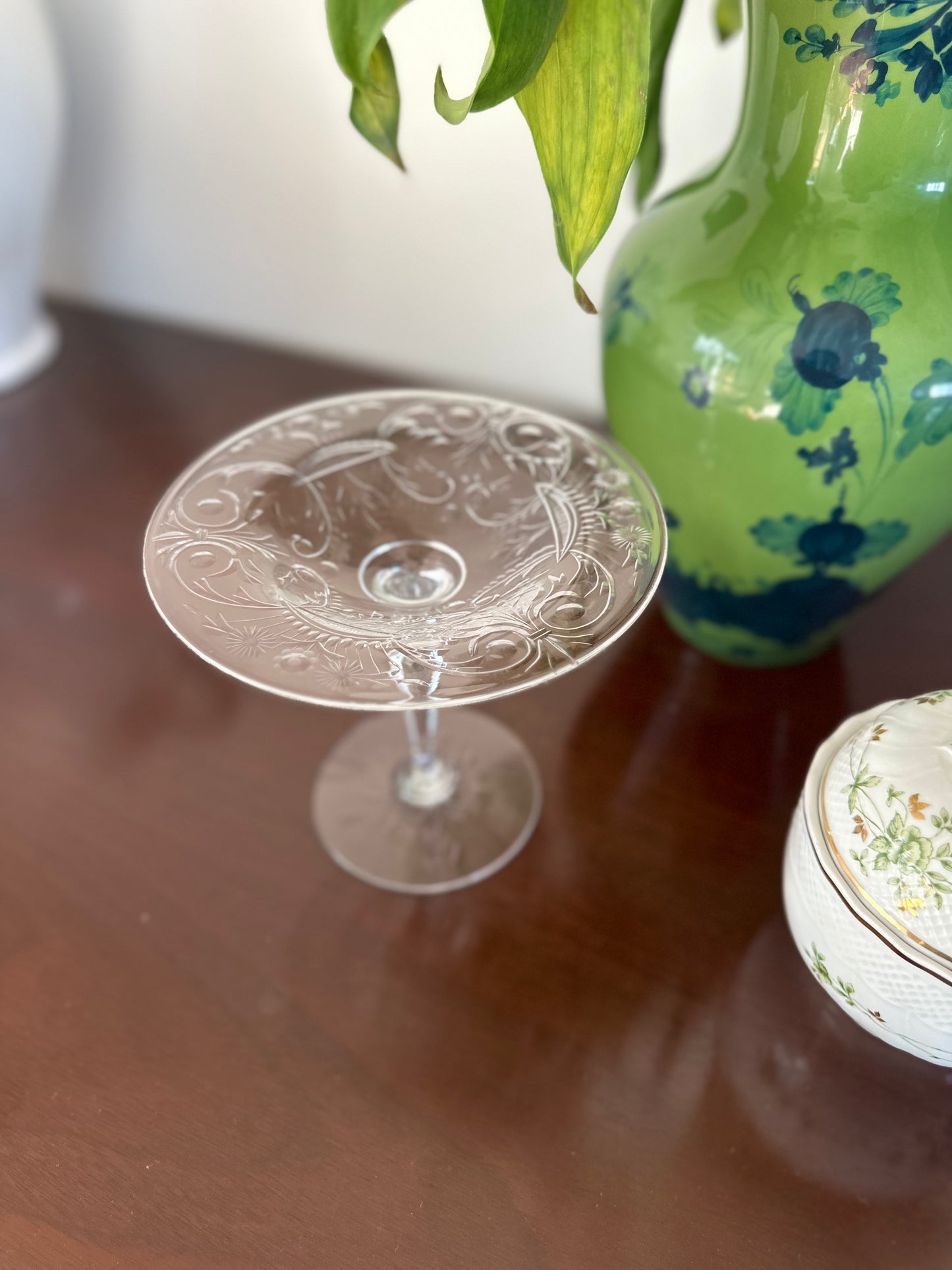 Etched Crystal Tazza