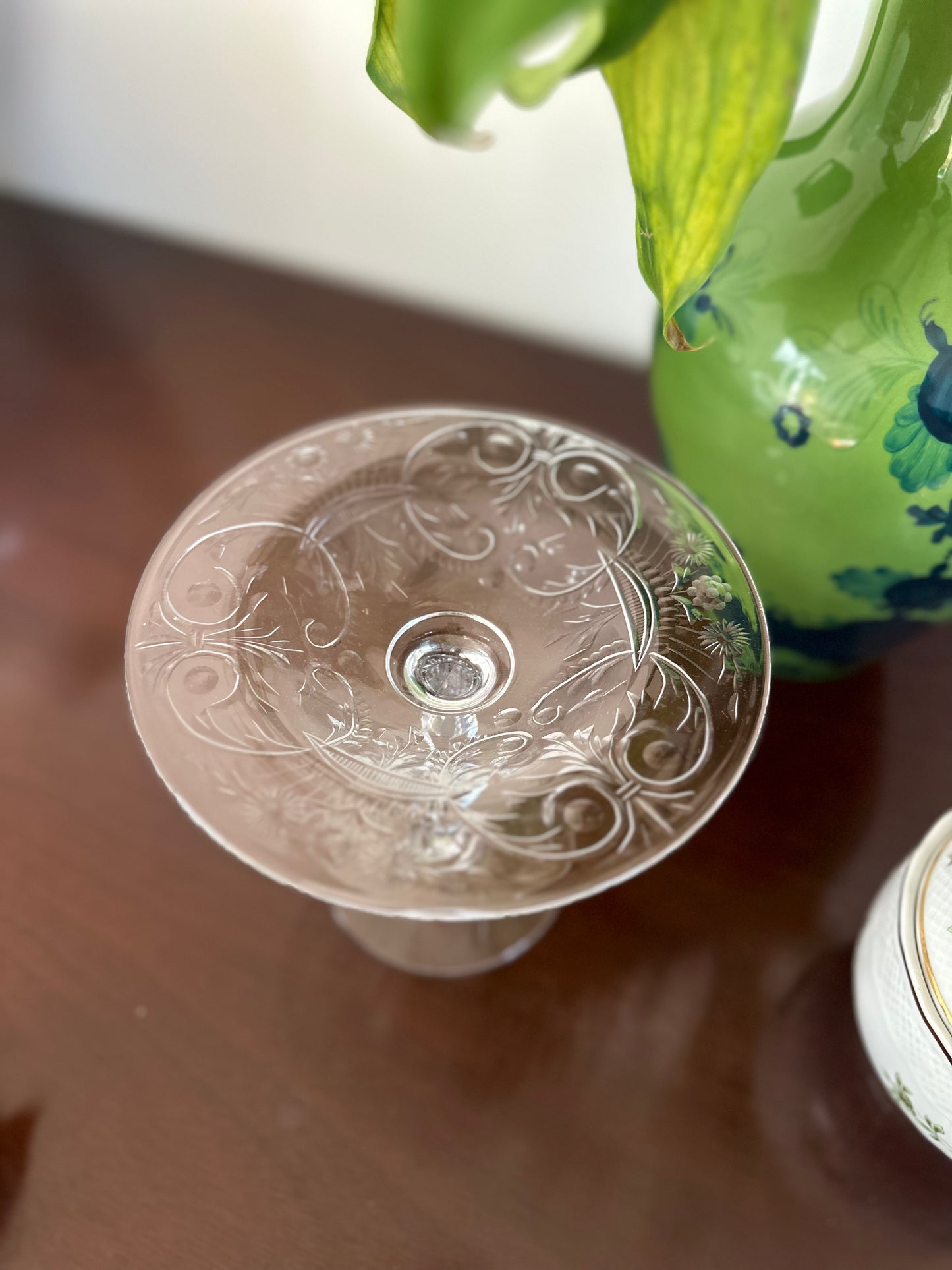 Etched Crystal Tazza