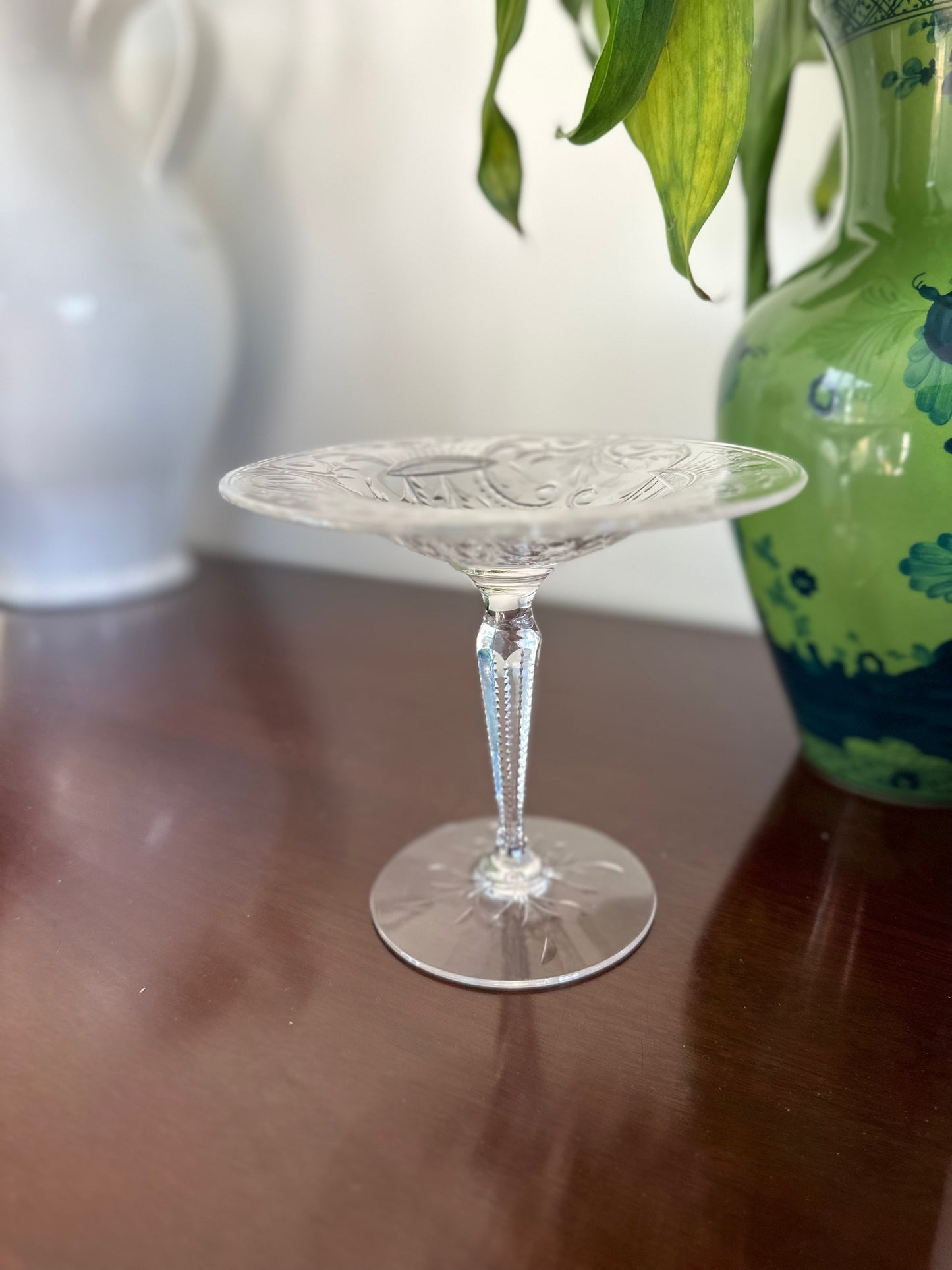 Etched Crystal Tazza