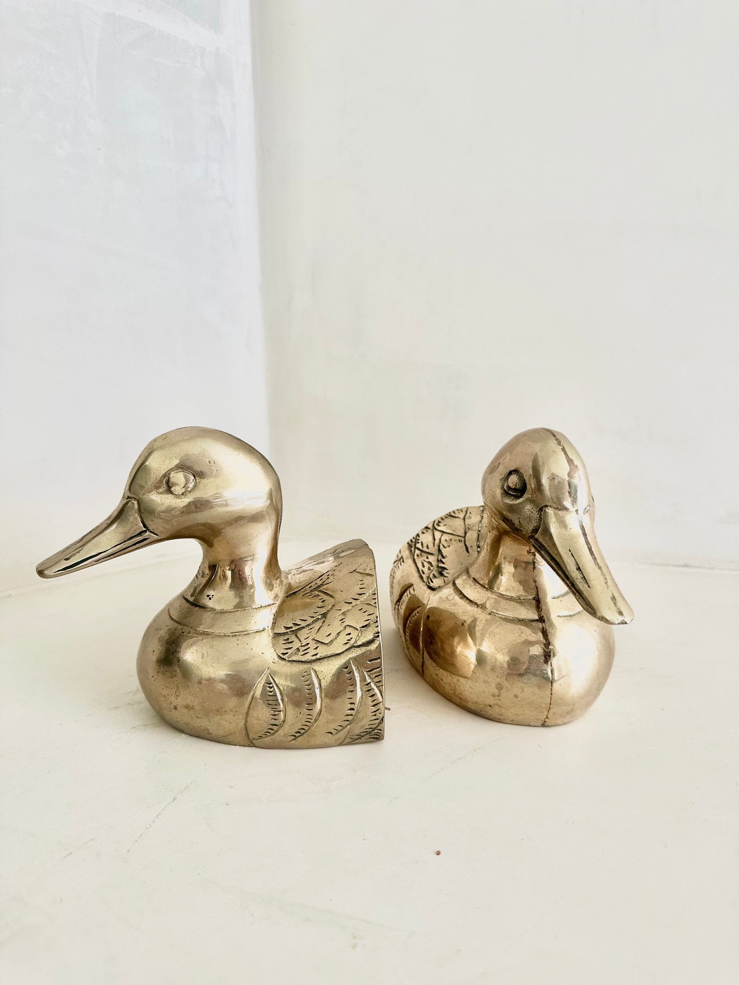 Brass Duck Bookends