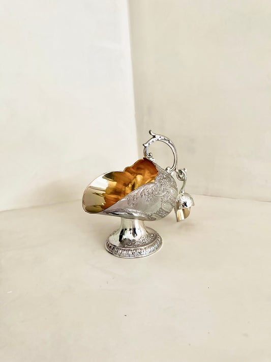 Silver Plated Sugar Pot with Mini Scoop