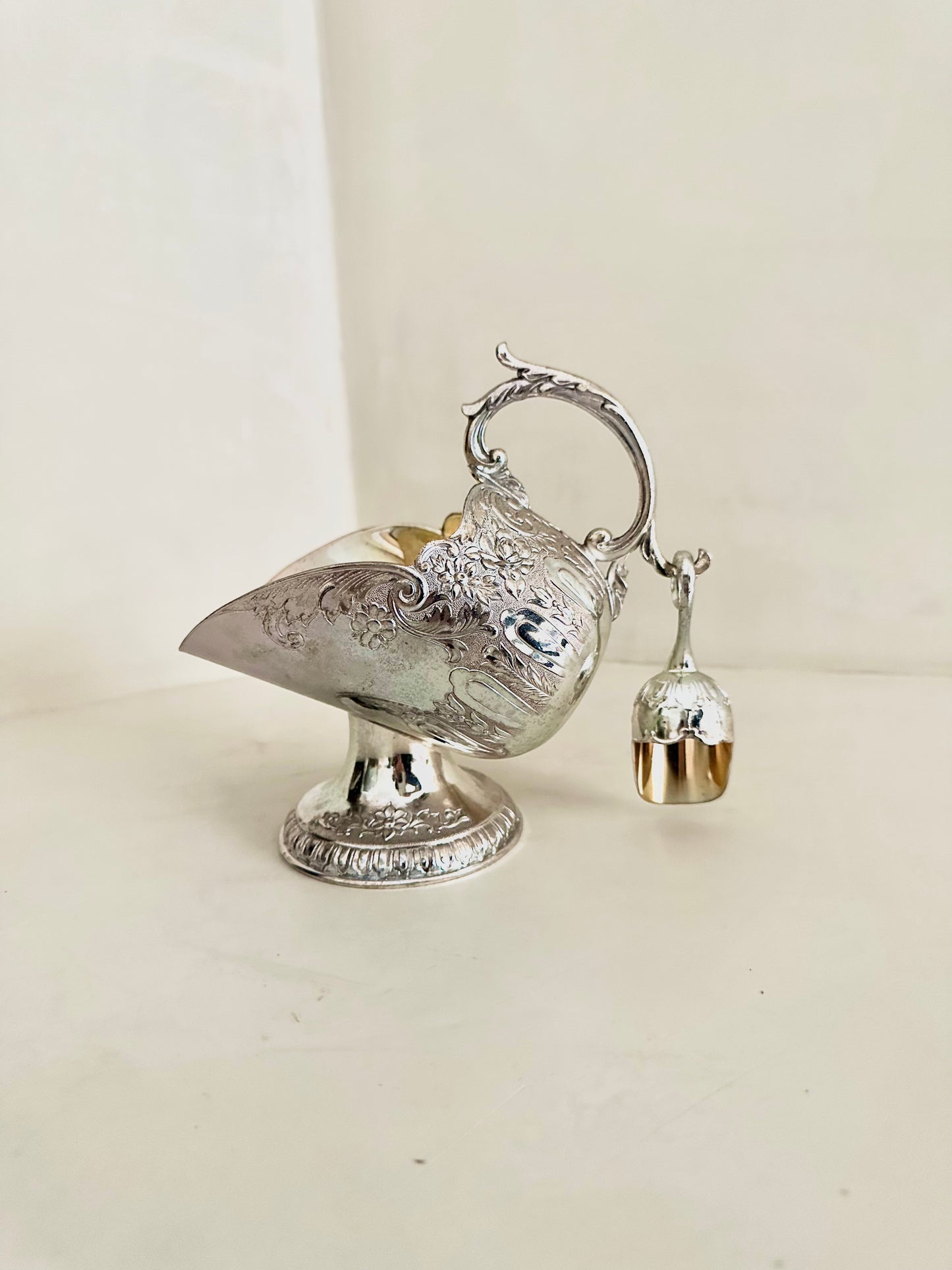 Silver Plated Sugar Pot with Mini Scoop