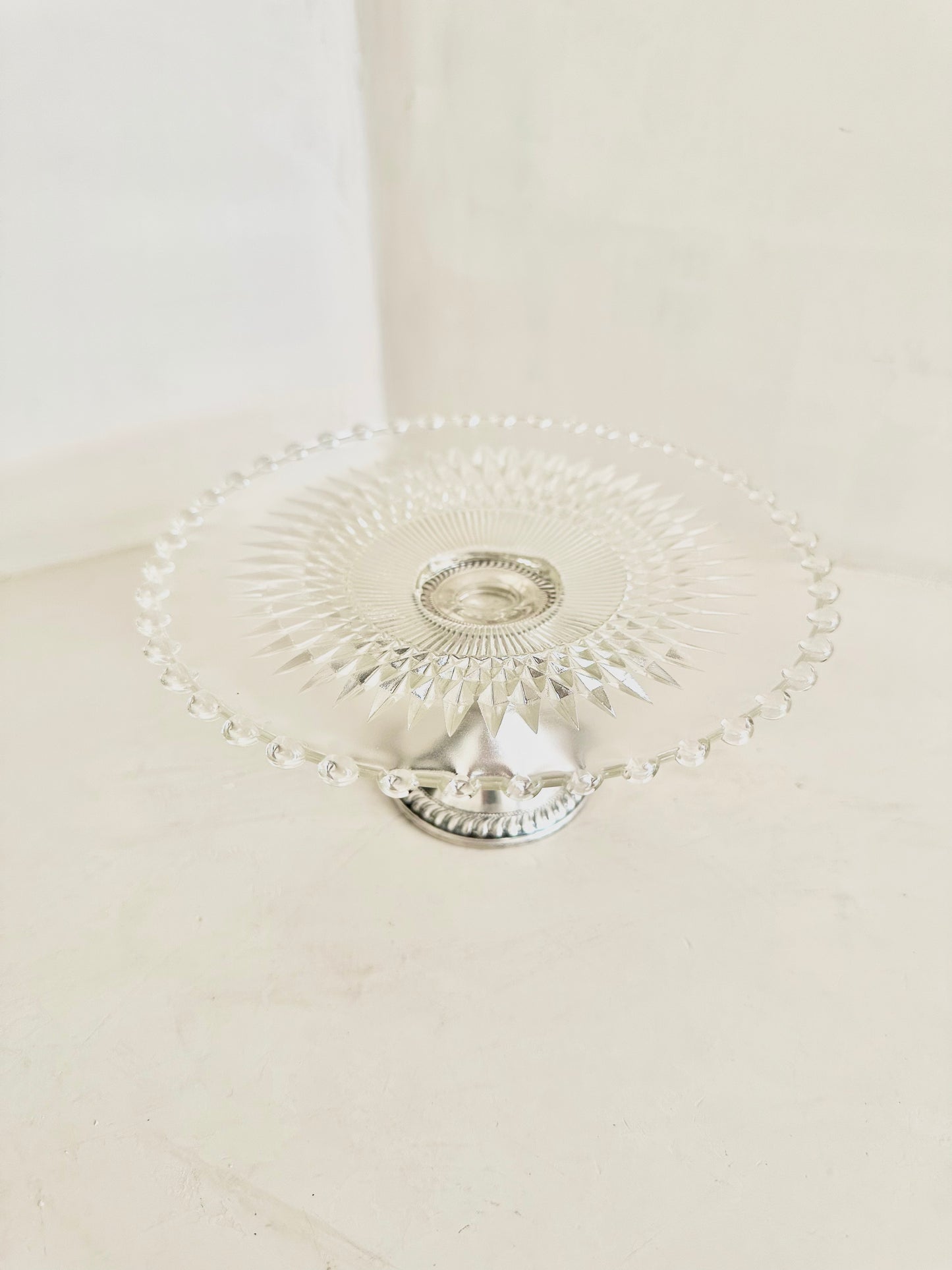 Pedestal Glass Dish on Sterling Silver Base