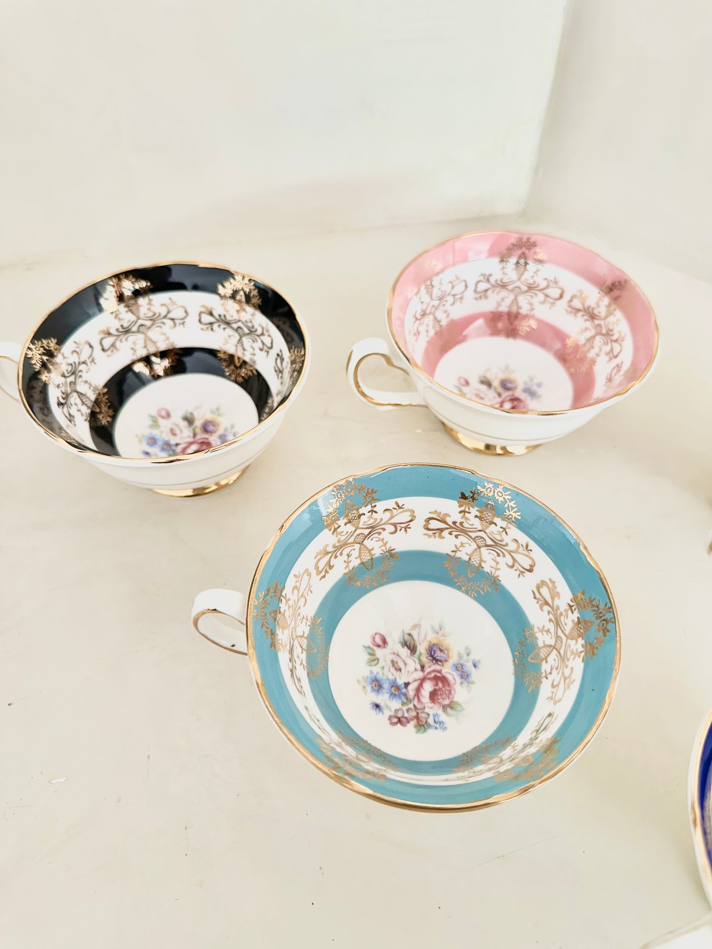 Royal Grafton Multi-Colored Tea Cups and Saucers