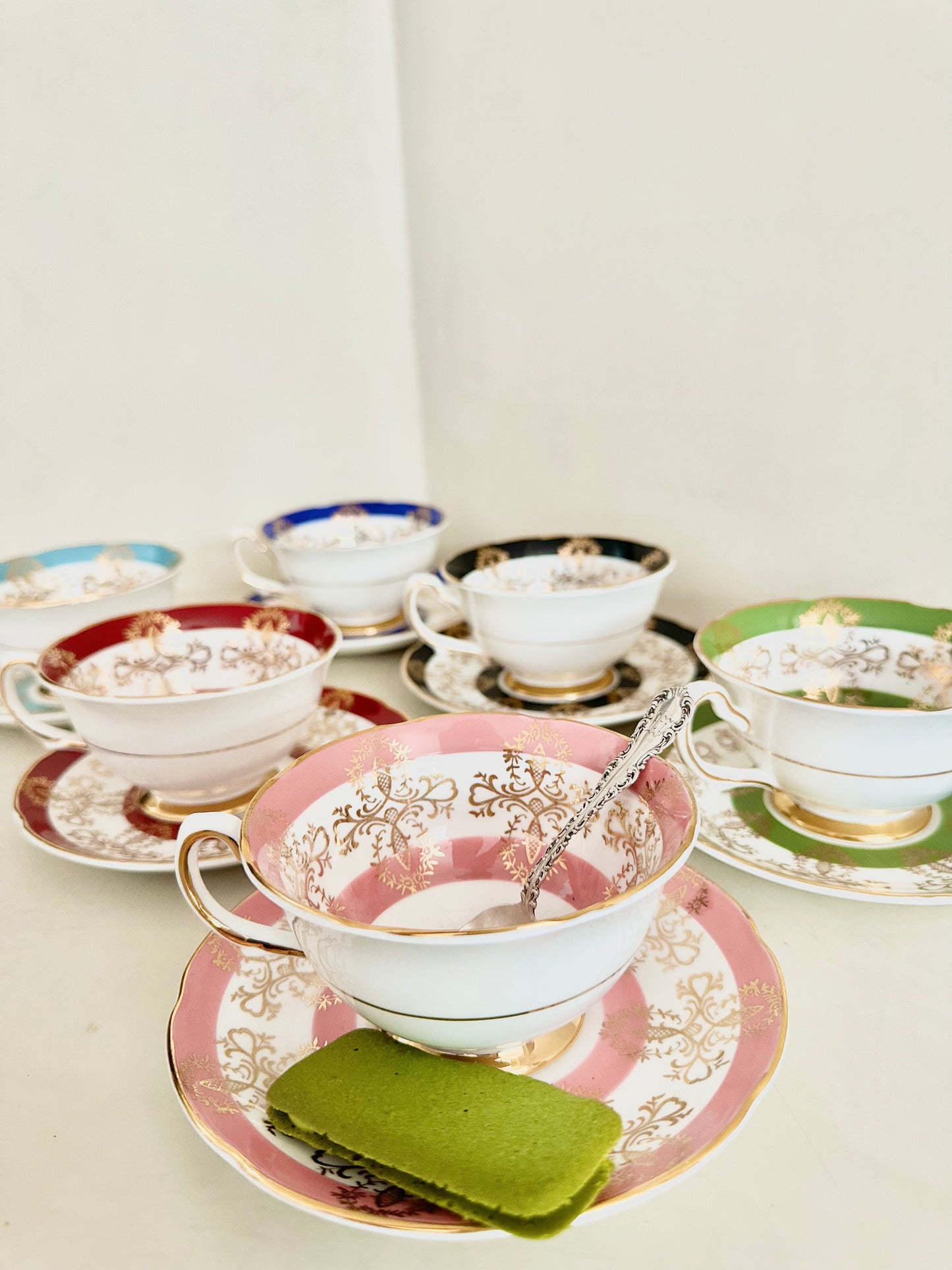 Royal Grafton Multi-Colored Tea Cups and Saucers