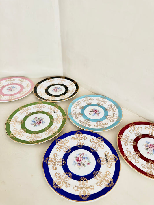 Royal Grafton Multi-Colored Bread and Butter Plates