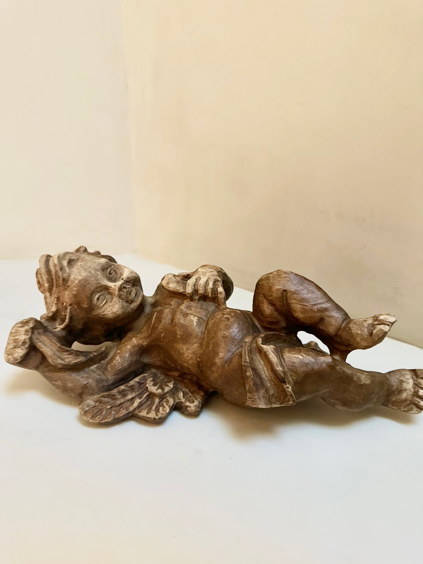 Hand Carved Wooden Cherub