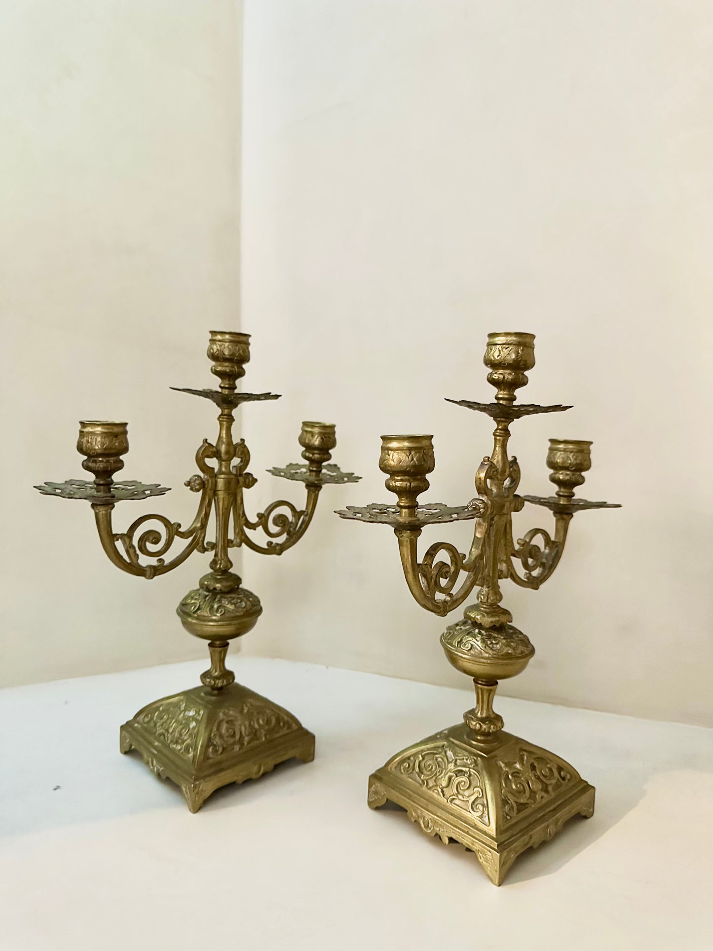 Ornate Brass Candelabras