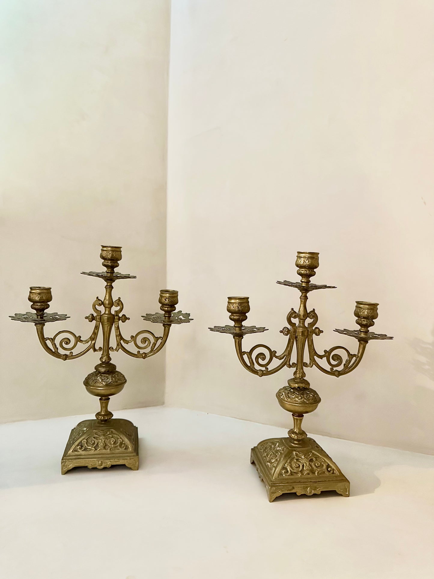 Ornate Brass Candelabras