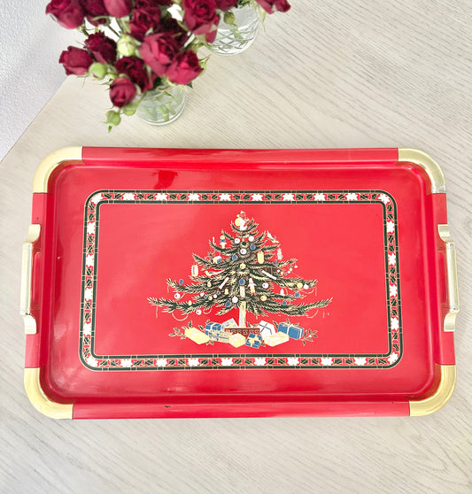 Red Christmas Tree Tray