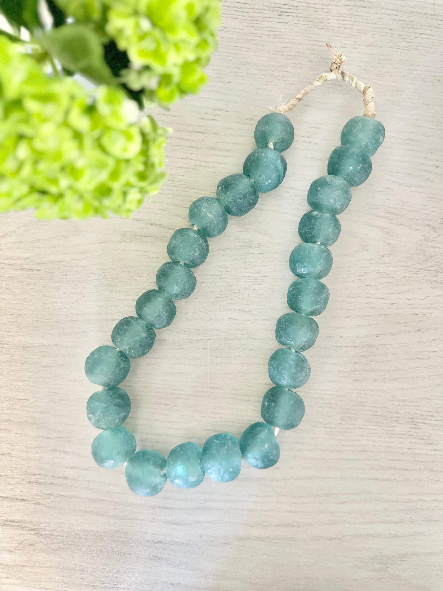 Ice Blue Sea Glass Beads