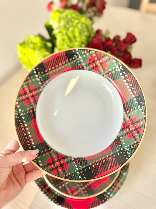 Fitz and Floyd Country Plaid Soup Bowl