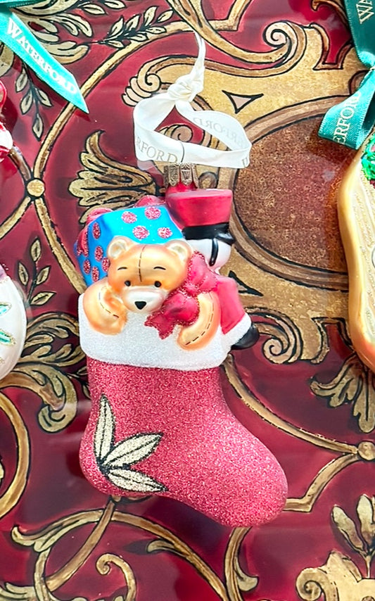 Waterford Bear in Stocking Ornament
