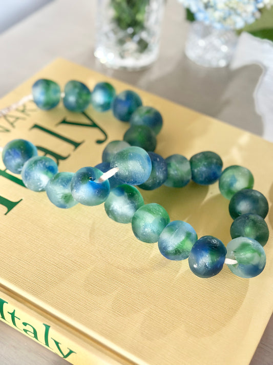 Blue and Green Sea Glass Beads
