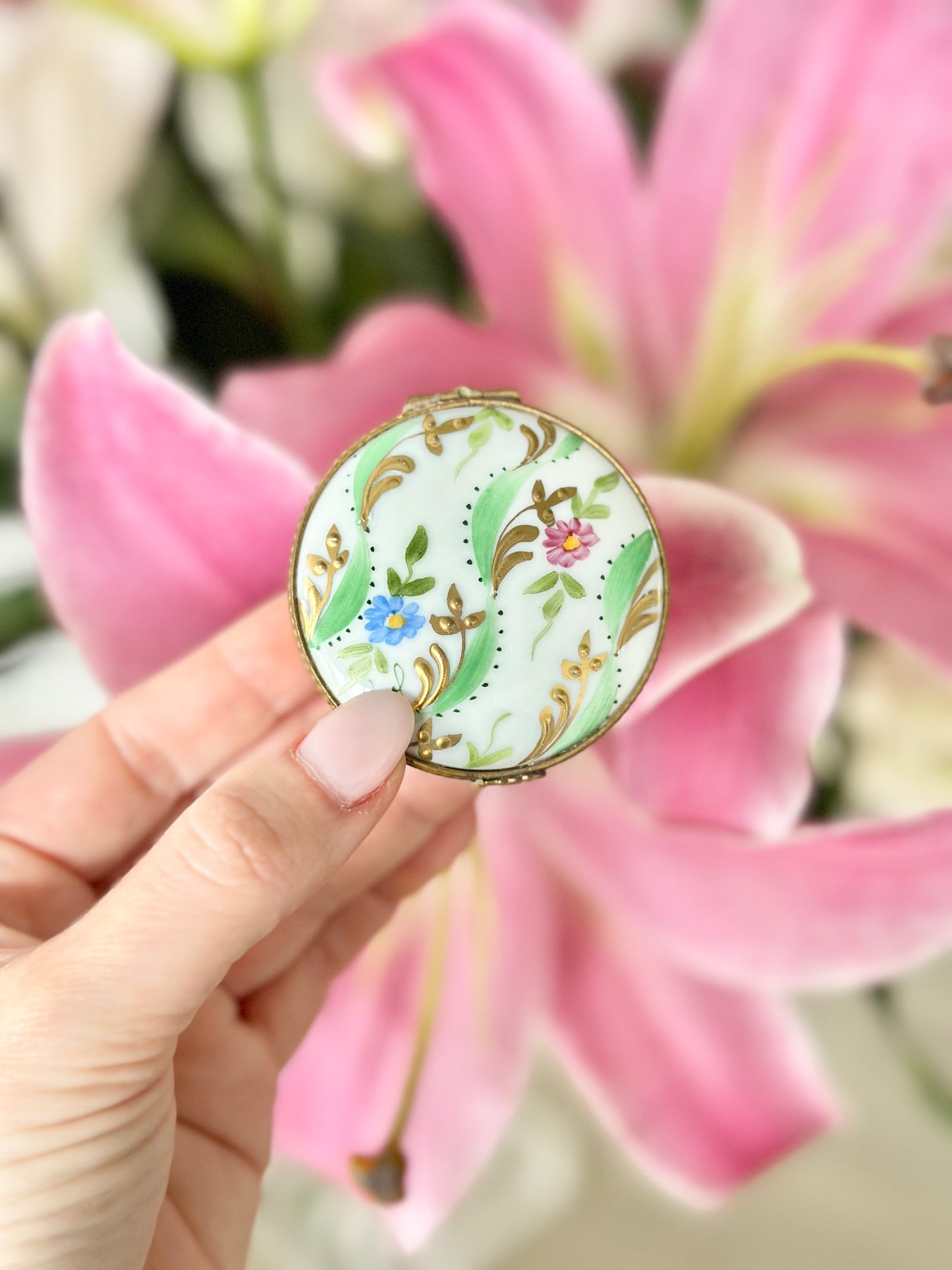 Limoges Round Trinket Box