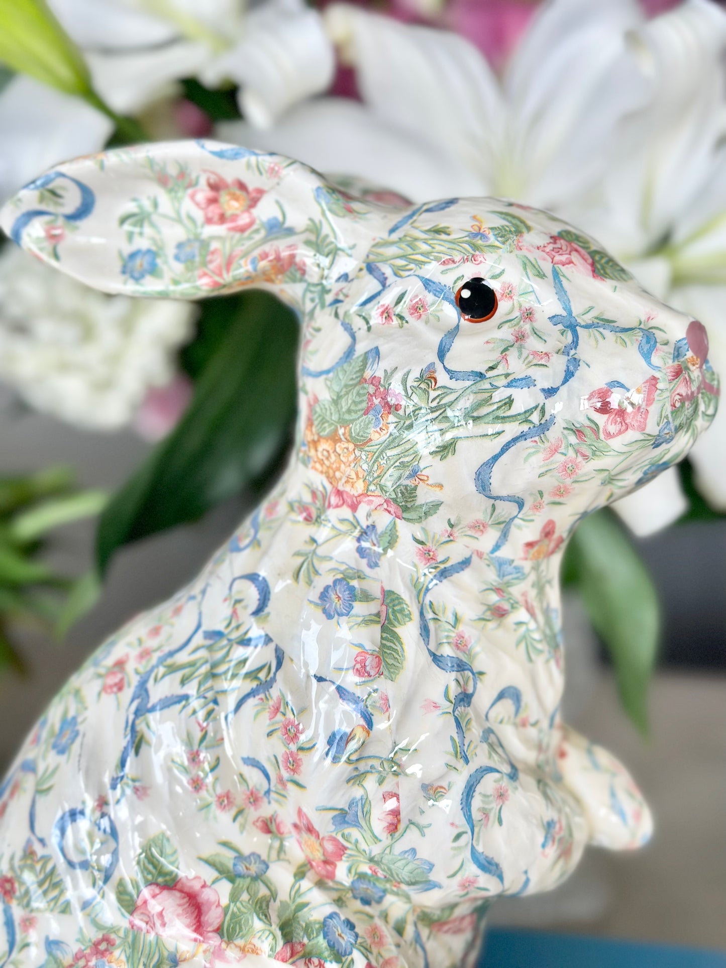 Ceramic Decoupaged Bunny
